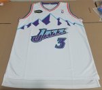 NBA 3 Russell Jazz Maillot Retro blanc personnalisé imprimé